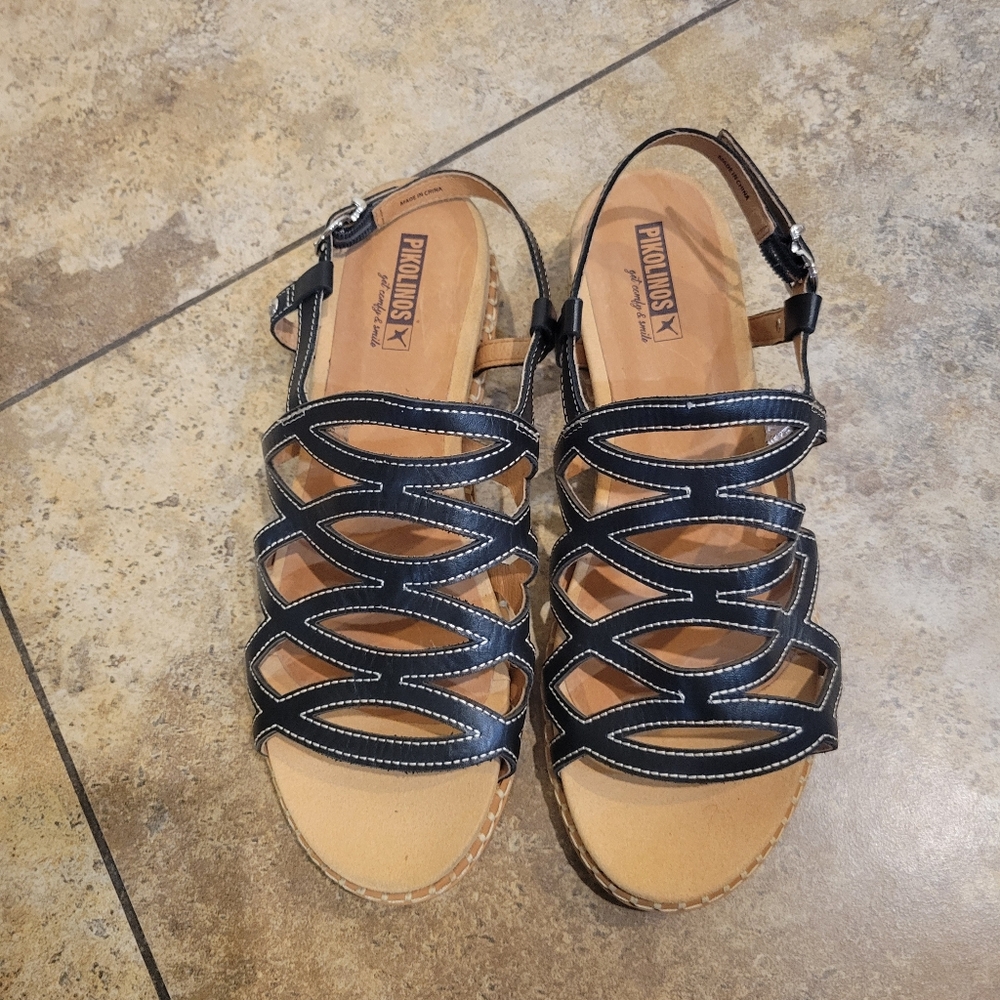 Pikolinos Women's Black Sandals Size 10.5